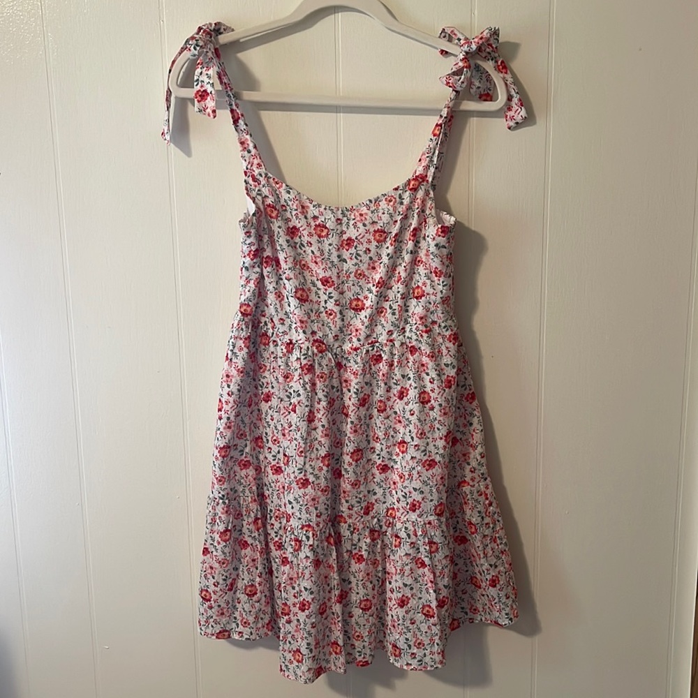 Graceful Blooms Red Floral Dress